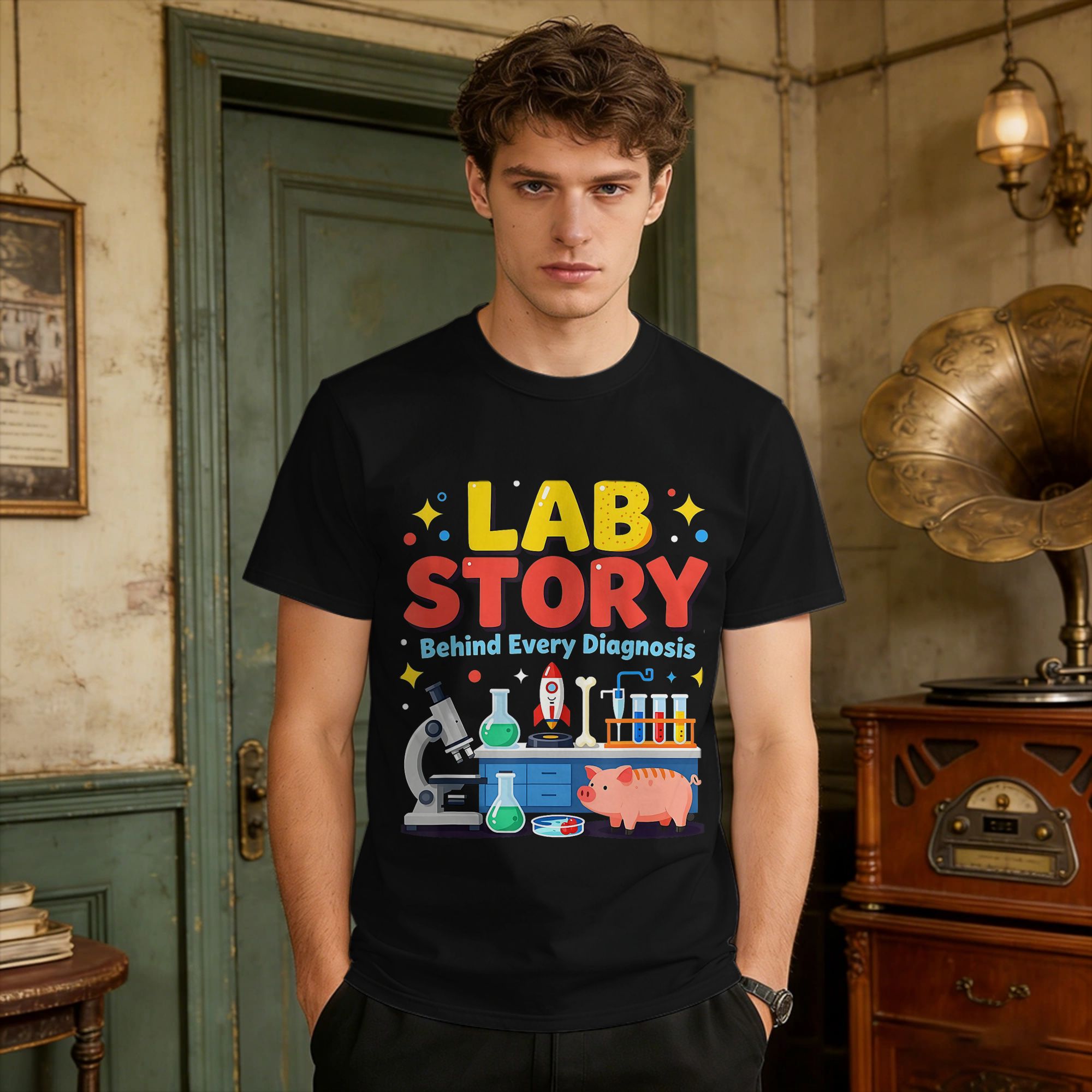 Camisetas masculinas da equipe - Medical Lab Week avaliação e preço