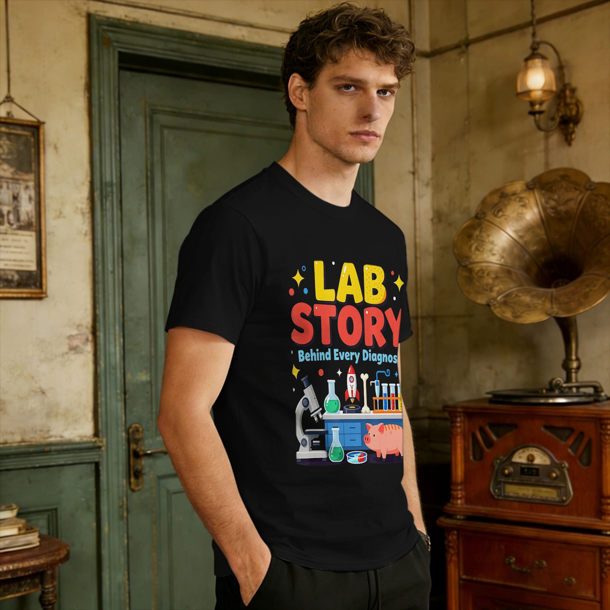 Camisetas masculinas da equipe - Medical Lab Week avaliação e preço